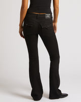 BECCA MID RISE BOOTCUT FLAP - BLACK RINSE