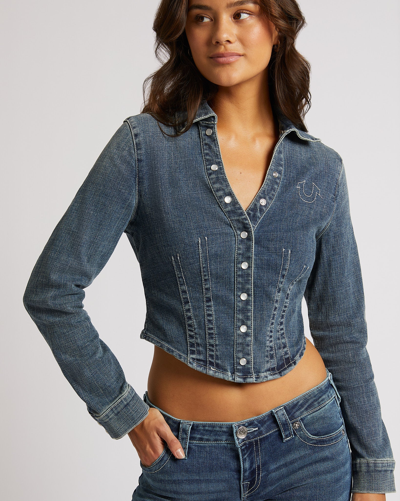 DENIM FITTED SHIRT - OCEAN VOYAGE
