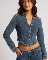 DENIM FITTED SHIRT - OCEAN VOYAGE