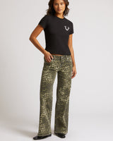 BOBBI LOW RISE BAGGY BIG T - LEOPARD CAMO