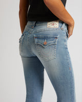BECCA MID RISE BOOTCUT BIG T - PINE BLOSSOM