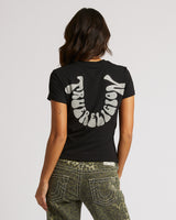 CRYSTAL HS CREW TEE - JET BLACK