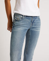 BECCA MID RISE BOOTCUT FLAP BIG T - DARK HIGH ROAD WASH
