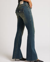 Y2K JOEY MID RISE FLARE FLAP - MAPLE DAWN GOTHAM GRIND