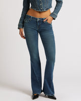 JOEY LOW RISE  FLARE FLAP - DARK WASH