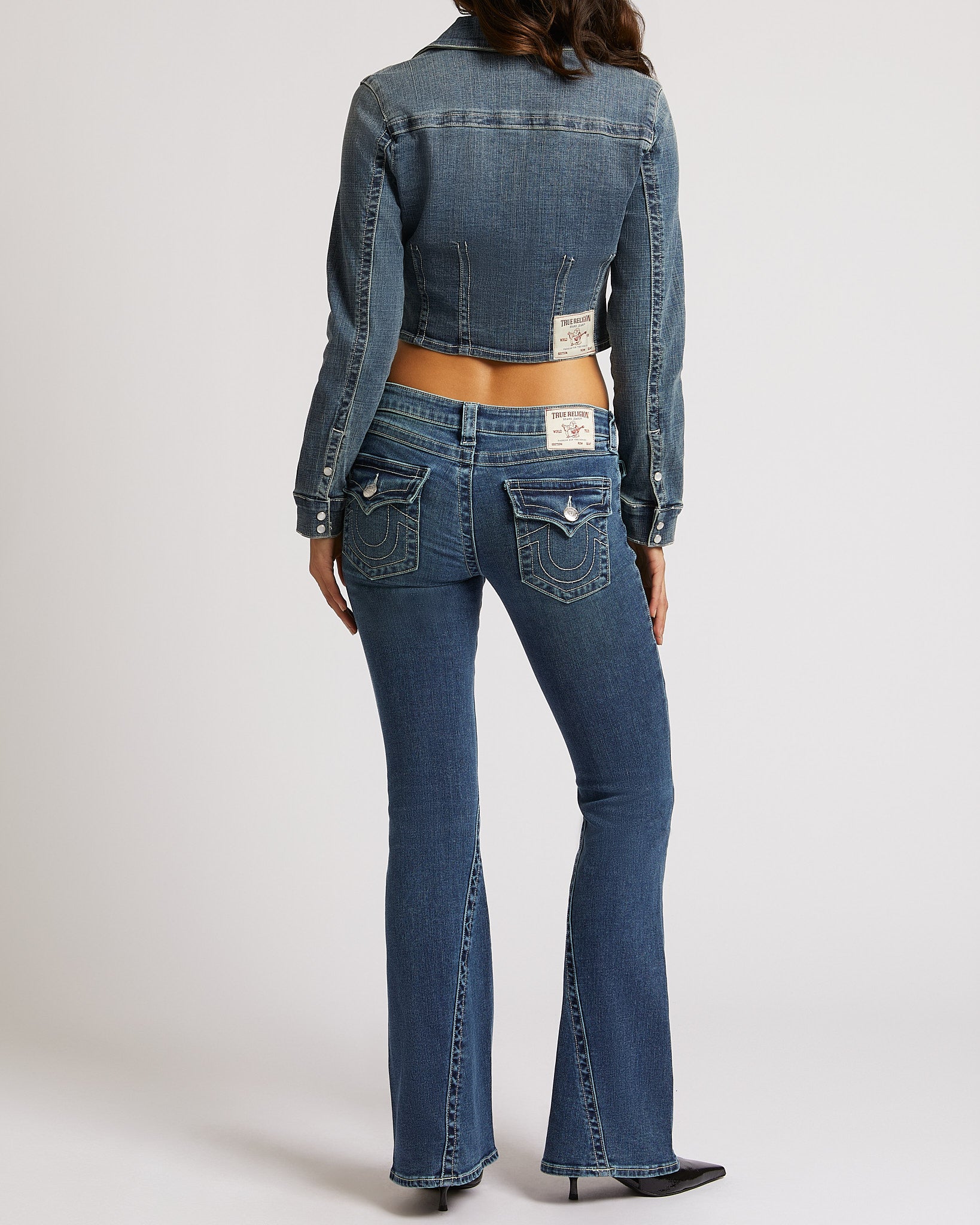 JOEY LOW RISE  FLARE FLAP - DARK WASH