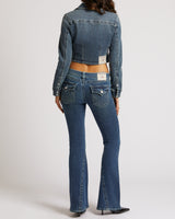 JOEY LOW RISE  FLARE FLAP - DARK WASH