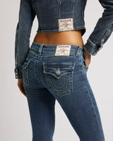 JOEY LOW RISE  FLARE FLAP - DARK WASH