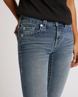 BECCA MID RISE BOOTCUT BIG T - CROWD SURF BLUE