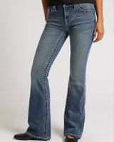 BECCA MID RISE BOOTCUT BIG T - CROWD SURF BLUE
