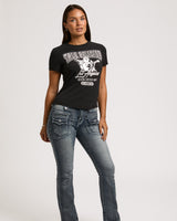 CRYSTAL BUDDHA CREW NECK TEE - JET BLACK