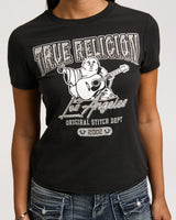 CRYSTAL BUDDHA CREW NECK TEE - JET BLACK