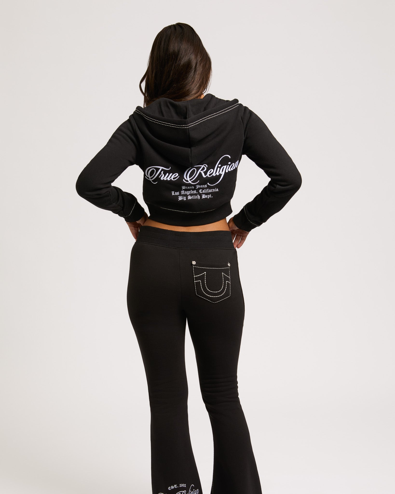 EMBR BIG T SHRUNKN ZIP HOODIE - JET BLACK