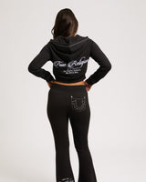 EMBR BIG T SHRUNKN ZIP HOODIE - JET BLACK