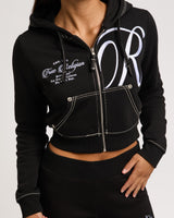 EMBR BIG T SHRUNKN ZIP HOODIE - JET BLACK