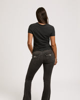 CRYSTAL CLASSIC CREW NECK TEE - JET BLACK