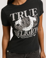 CRYSTAL CLASSIC CREW NECK TEE - JET BLACK