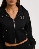 APPLIQUE RLX ZIP UP HOOD - JET BLACK