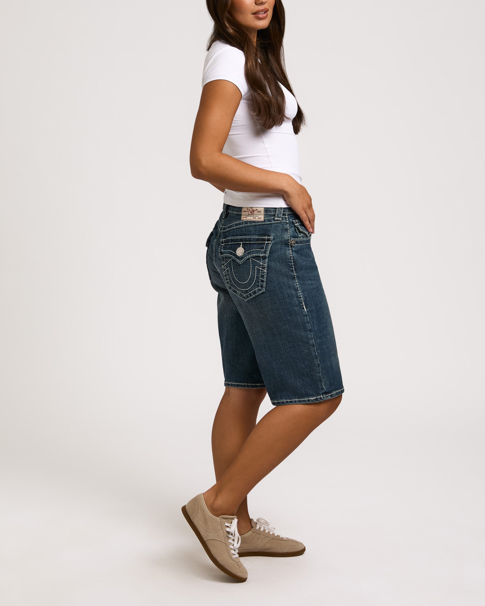 BAGGY DENIM JORT BIG T FLAP - BLUE RADIANCE