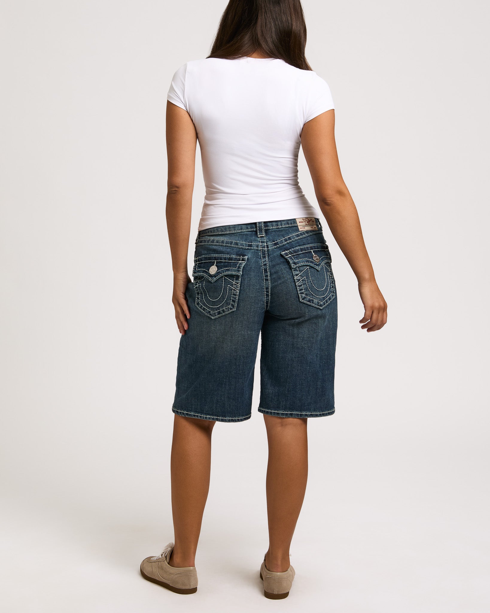 BAGGY DENIM JORT BIG T FLAP - BLUE RADIANCE