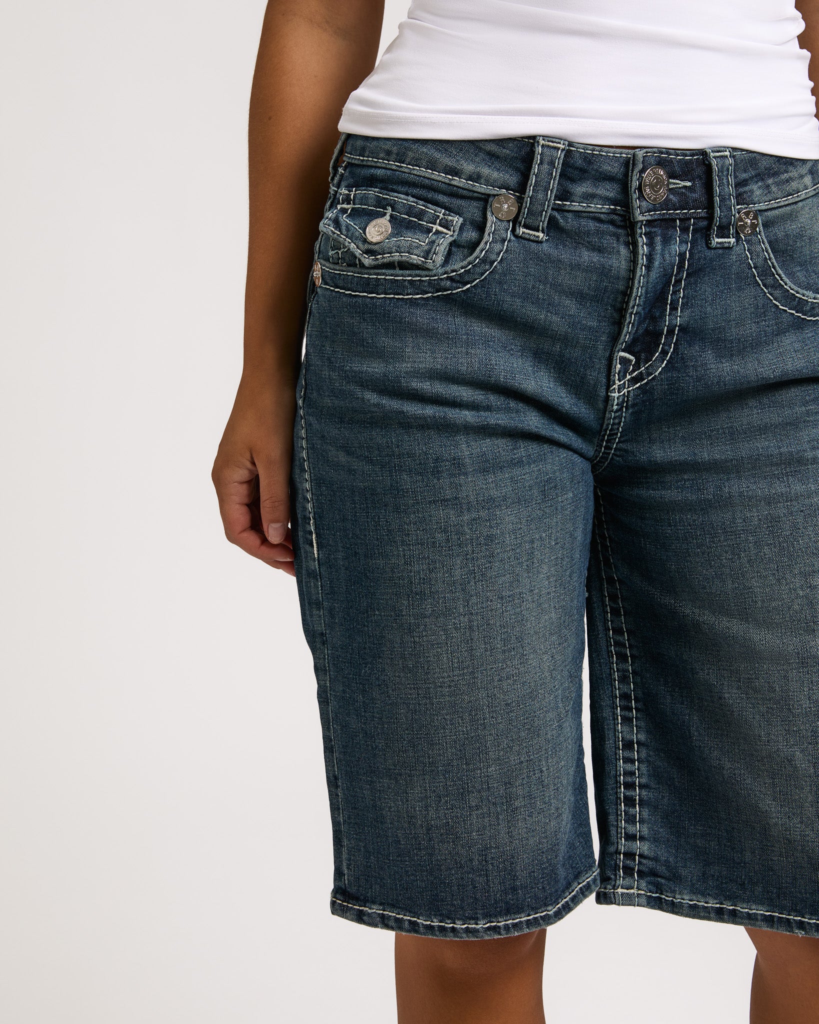 BAGGY DENIM JORT BIG T FLAP - BLUE RADIANCE