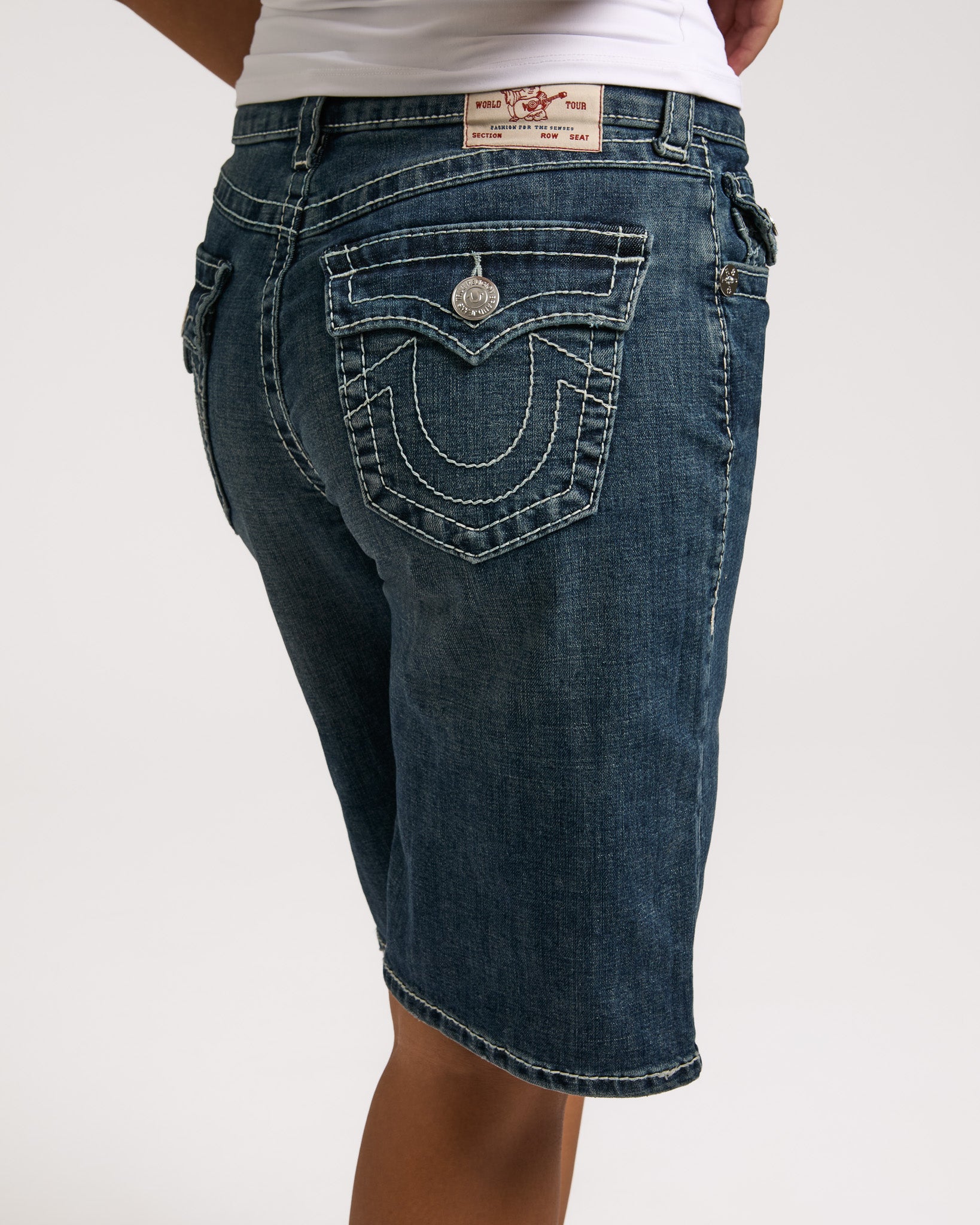 BAGGY DENIM JORT BIG T FLAP - BLUE RADIANCE