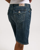 BAGGY DENIM JORT BIG T FLAP - BLUE RADIANCE