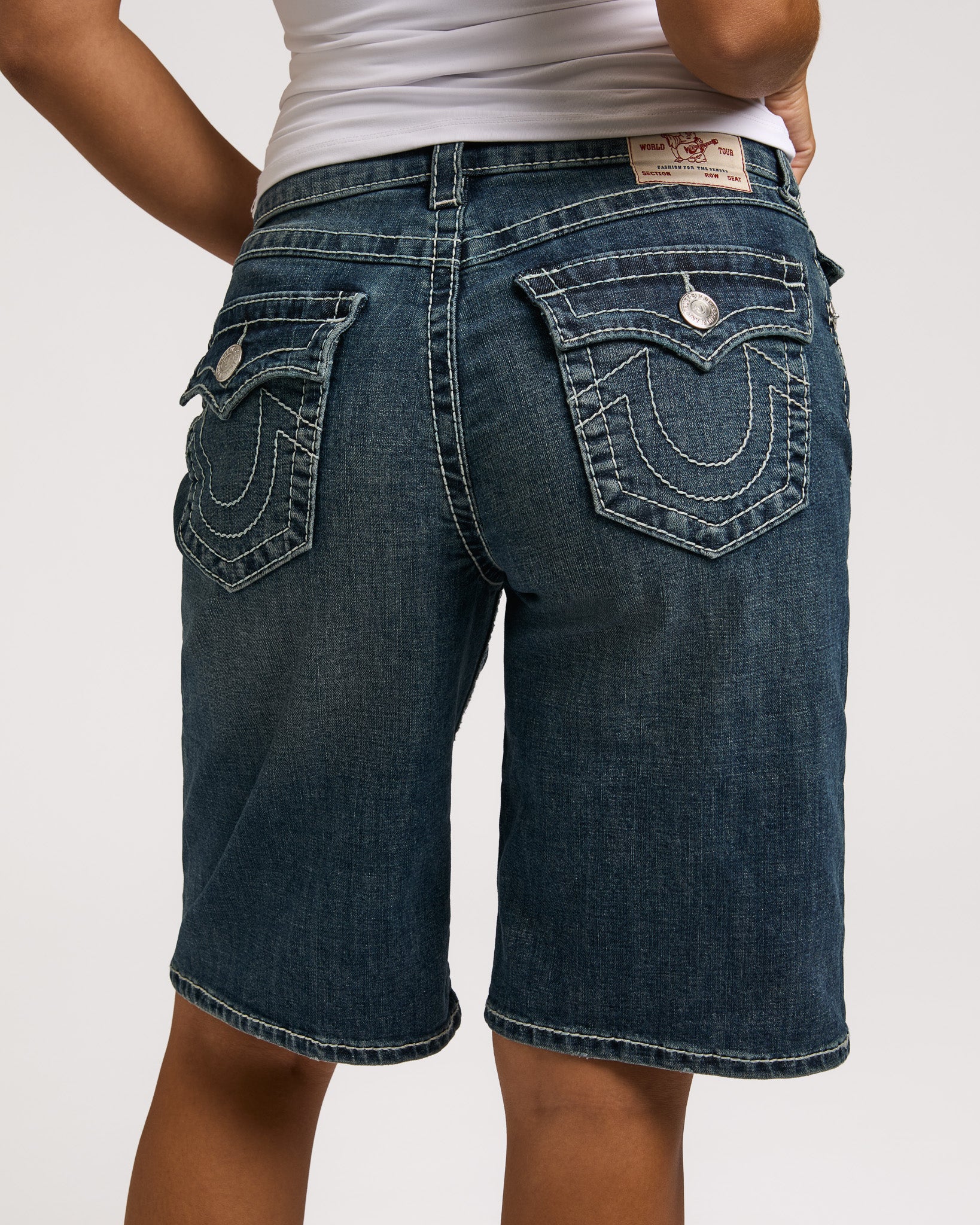 BAGGY DENIM JORT BIG T FLAP - BLUE RADIANCE