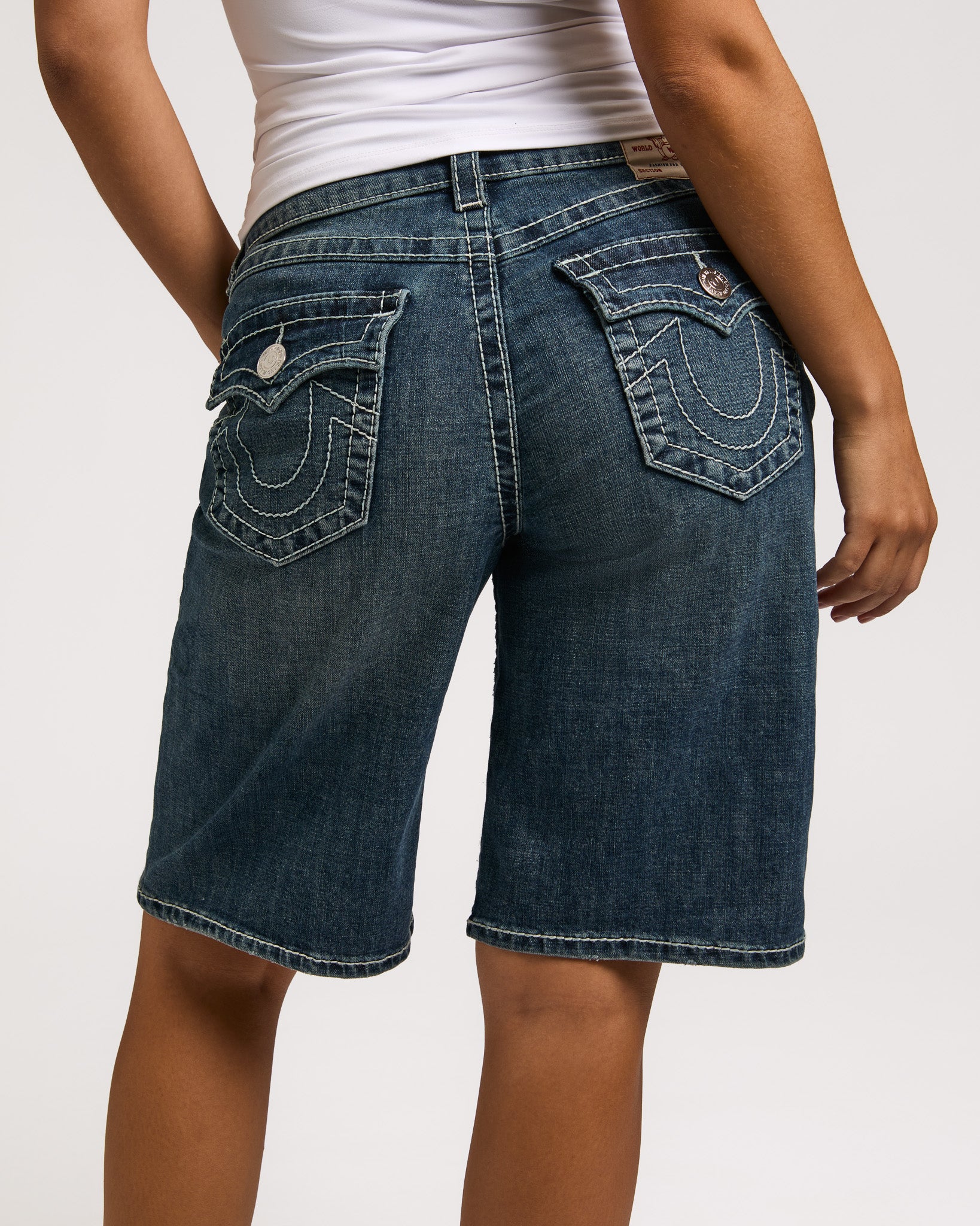 BAGGY DENIM JORT BIG T FLAP - BLUE RADIANCE