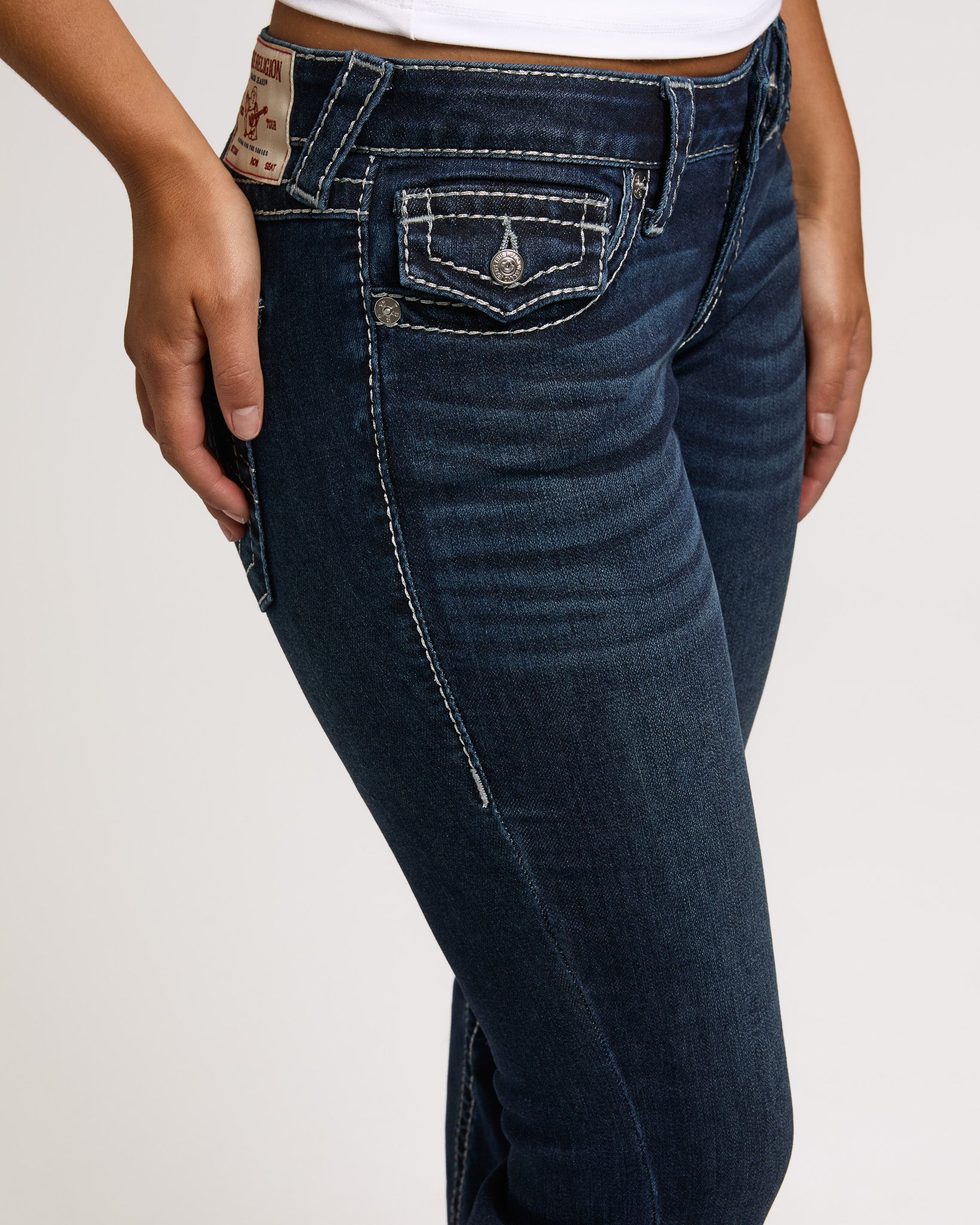 JOEY LOW RISE FLARE LUREX BIG T FLAP - STONE FOX