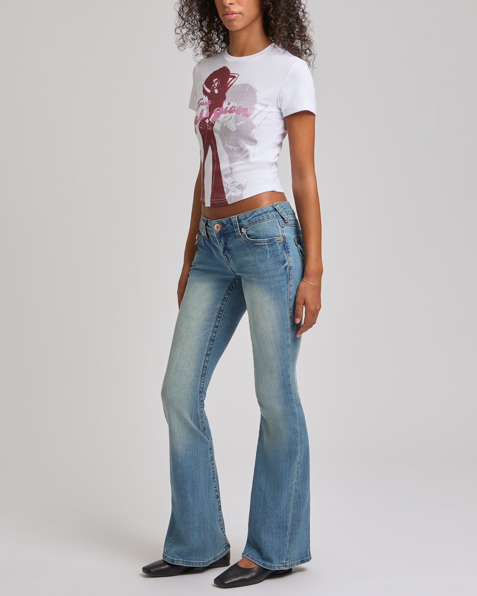 CRYSTAL FOXY LADY BABY TEE - OPTIC WHITE