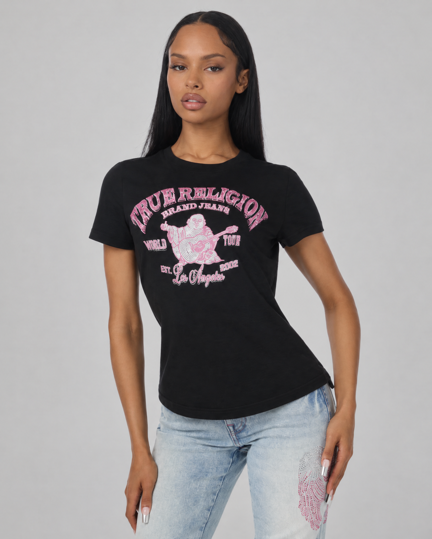 CRYSTAL BUDDHA BARN HS CREW - JET BLACK