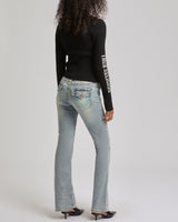 EMBROIDERED ASYM ZIP SWEATER - JET BLACK