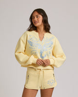 V NOTCH PULLOVER TOP - DOUBLE CREAM