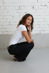 JOEY LOW RISE FLARE - RINSE BLACK