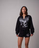 V NOTCH PULLOVER TOP - JET BLACK